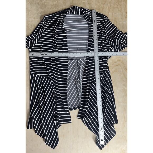 Dressbarn Women’s 3X Black White Striped Open Front Cardigan NWT Plus Size - Picture 7 of 7